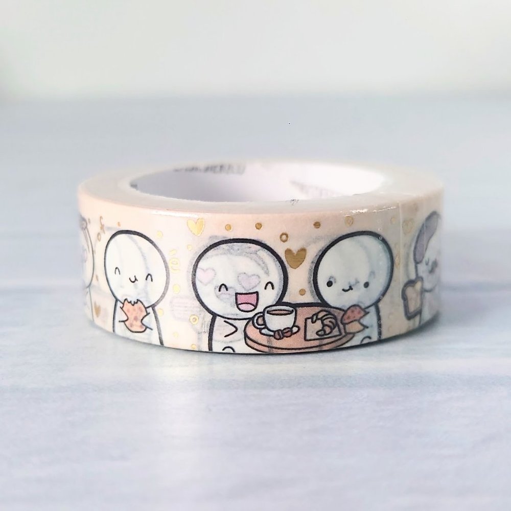 Cafe Time Emotis 15mm Washi Tape | TheCoffeeMonsterzCo TCMC